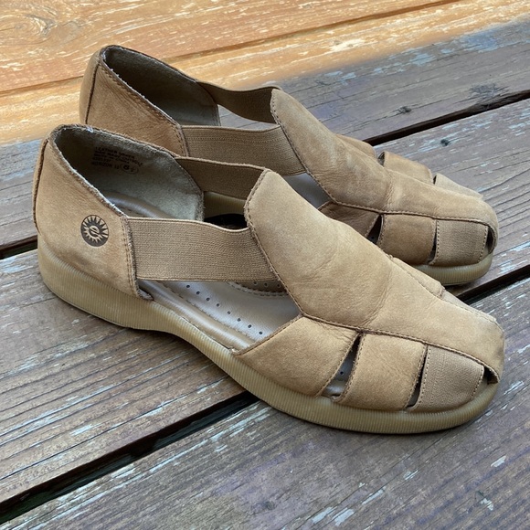 Vintage Earth Shoe Brown Suede Leather Sandal - Picture 2 of 8